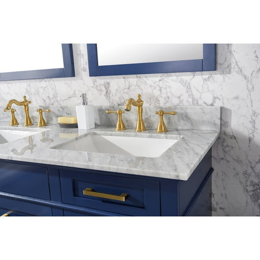 Legion Furniture WLF2254-B 54 Inch Blue Finish Double Sink Vanity Cabinet with Carrara White Top - Legion Furniture - Ambient Home