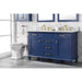 Legion Furniture WLF2254-B 54 Inch Blue Finish Double Sink Vanity Cabinet with Carrara White Top - Legion Furniture - Ambient Home