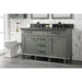 Legion Furniture WLF2254-PG 54 Inch Pewter Green Finish Double Sink Vanity Cabinet with Blue Lime Stone Top - Legion Furniture - Ambient Home