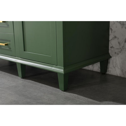 Legion Furniture WLF2254-VG 54 Inch Vogue Green Finish Double Sink Vanity Cabinet with Carrara White Top - Legion Furniture - Ambient Home