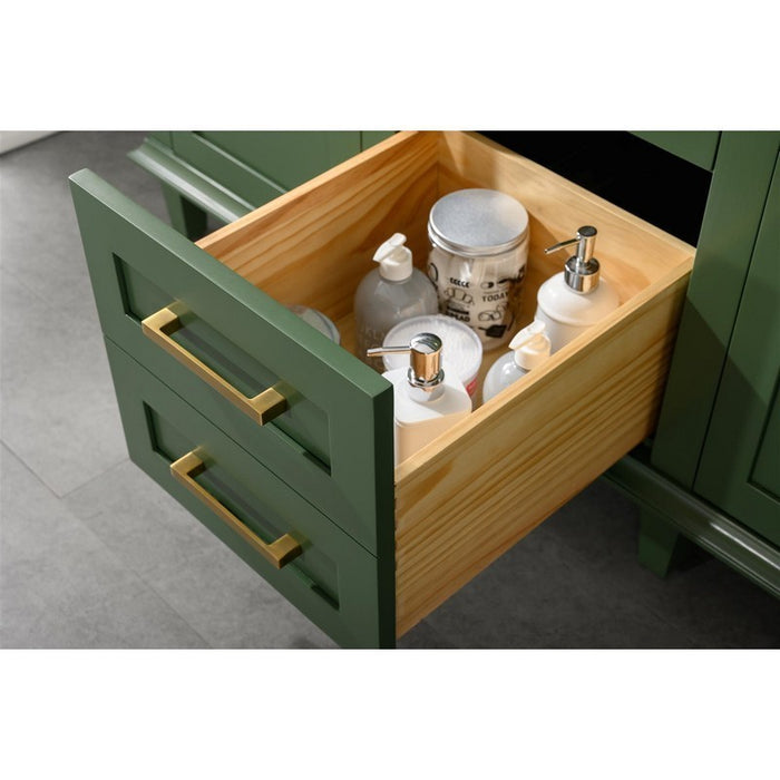 Legion Furniture WLF2254-VG 54 Inch Vogue Green Finish Double Sink Vanity Cabinet with Carrara White Top - Legion Furniture - Ambient Home