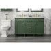 Legion Furniture WLF2254-VG 54 Inch Vogue Green Finish Double Sink Vanity Cabinet with Carrara White Top - Legion Furniture - Ambient Home