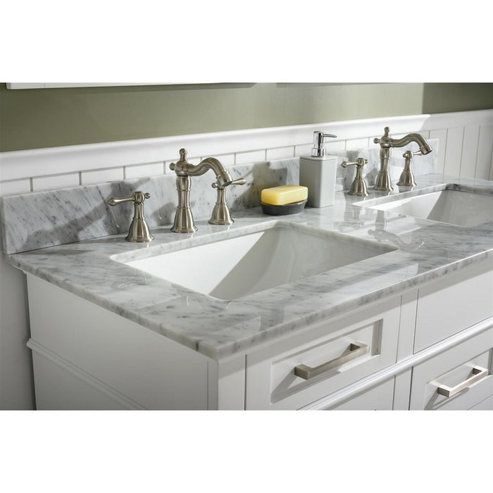 Legion Furniture WLF2254-W 54 Inch White Finish Double Sink Vanity Cabinet with Carrara White Top - Legion Furniture - Ambient Home