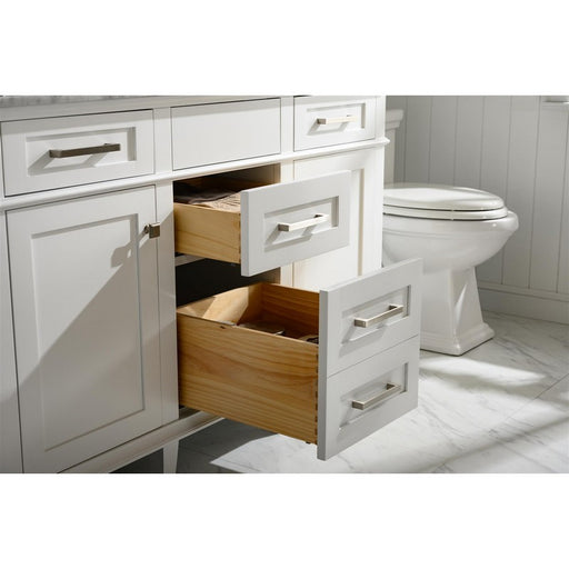 Legion Furniture WLF2254-W 54 Inch White Finish Double Sink Vanity Cabinet with Carrara White Top - Legion Furniture - Ambient Home