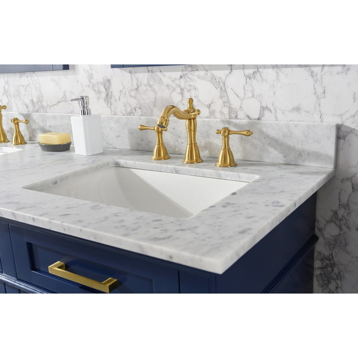 Legion Furniture WLF2260D-B 60 Inch Blue Finish Double Sink Vanity Cabinet with Carrara White Top - Legion Furniture - Ambient Home