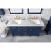 Legion Furniture WLF2260D-B 60 Inch Blue Finish Double Sink Vanity Cabinet with Carrara White Top - Legion Furniture - Ambient Home