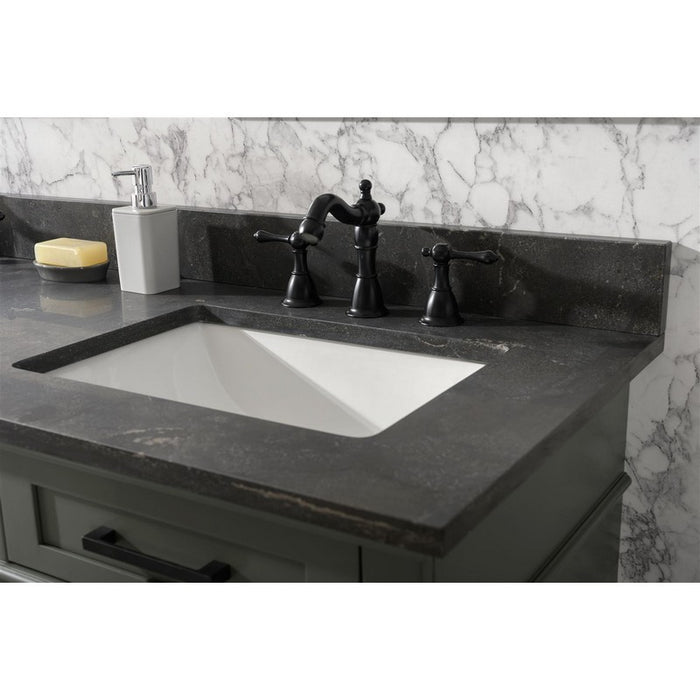 Legion Furniture WLF2260D-PG 60 Inch Pewter Green Finish Double Sink Vanity Cabinet with Blue Lime Stone Top - Legion Furniture - Ambient Home