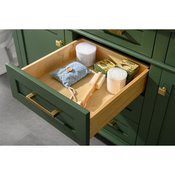 Legion Furniture WLF2260D-VG 60 Inch Vogue Green Finish Double Sink Vanity Cabinet with Carrara White Top - Legion Furniture - Ambient Home