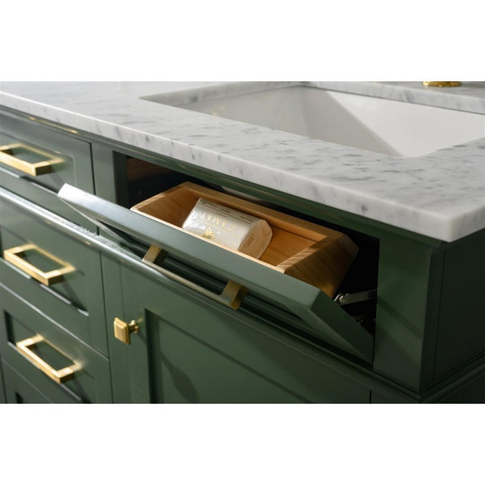 Legion Furniture WLF2260D-VG 60 Inch Vogue Green Finish Double Sink Vanity Cabinet with Carrara White Top - Legion Furniture - Ambient Home