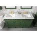 Legion Furniture WLF2260D-VG 60 Inch Vogue Green Finish Double Sink Vanity Cabinet with Carrara White Top - Legion Furniture - Ambient Home