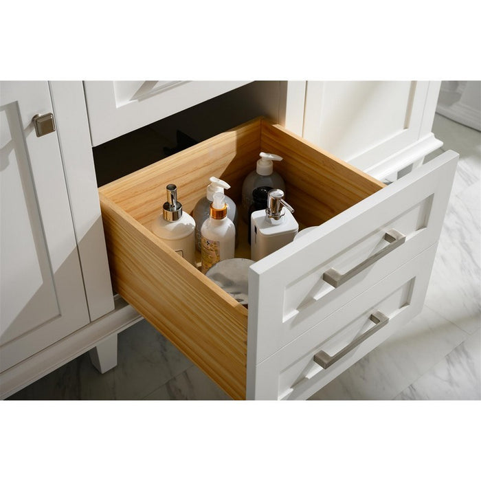 Legion Furniture WLF2260D-W 60 Inch White Finish Double Sink Vanity Cabinet with Carrara White Top - Legion Furniture - Ambient Home