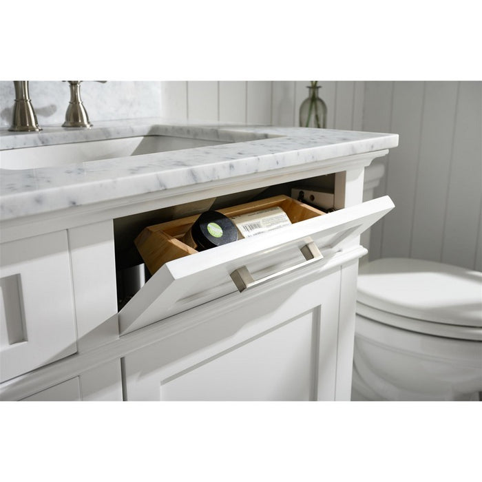 Legion Furniture WLF2260D-W 60 Inch White Finish Double Sink Vanity Cabinet with Carrara White Top - Legion Furniture - Ambient Home