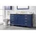 Legion Furniture WLF2260S-B 60 Inch Blue Finish Single Sink Vanity Cabinet with Carrara White Top - Legion Furniture - Ambient Home