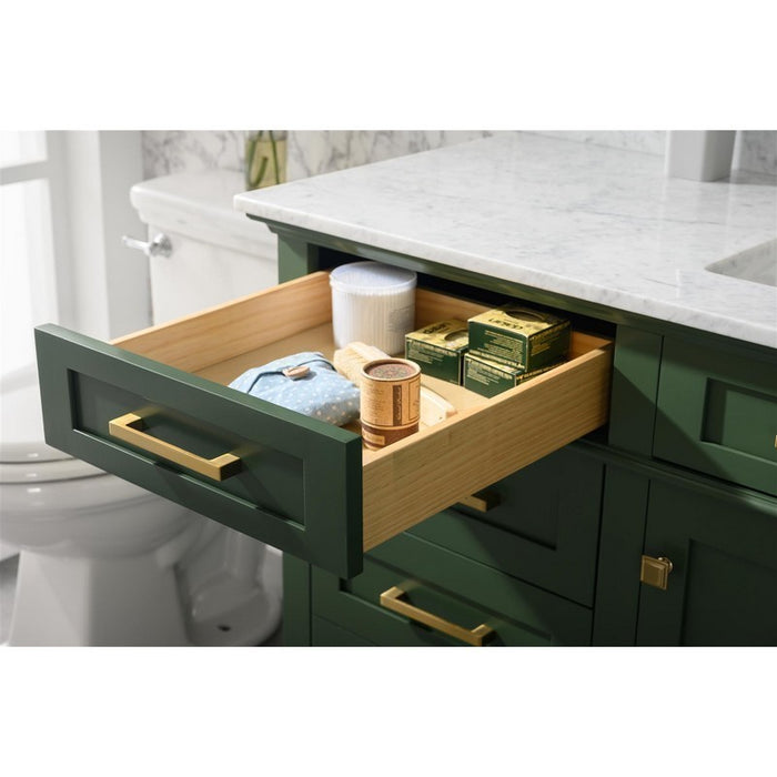 Legion Furniture WLF2260S-VG 60 Inch Vogue Green Finish Single Sink Vanity Cabinet with Carrara White Top - Legion Furniture - Ambient Home