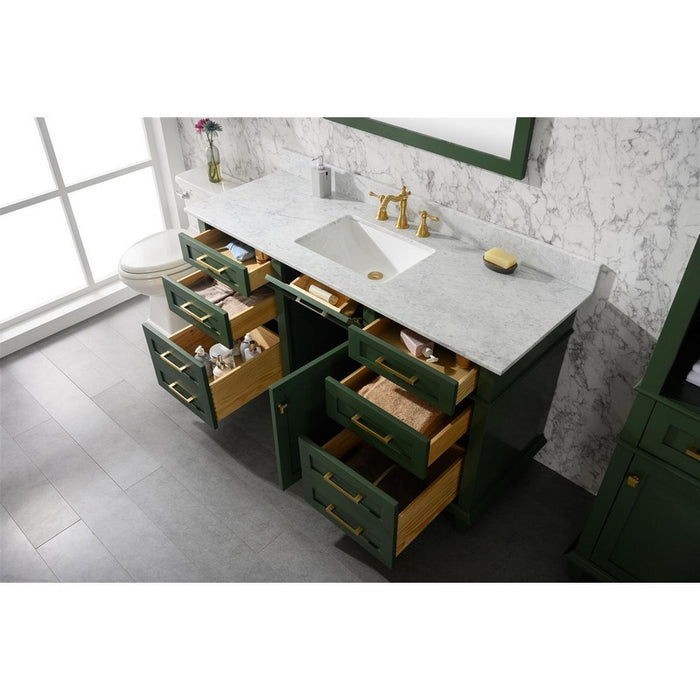 Legion Furniture WLF2260S-VG 60 Inch Vogue Green Finish Single Sink Vanity Cabinet with Carrara White Top - Legion Furniture - Ambient Home