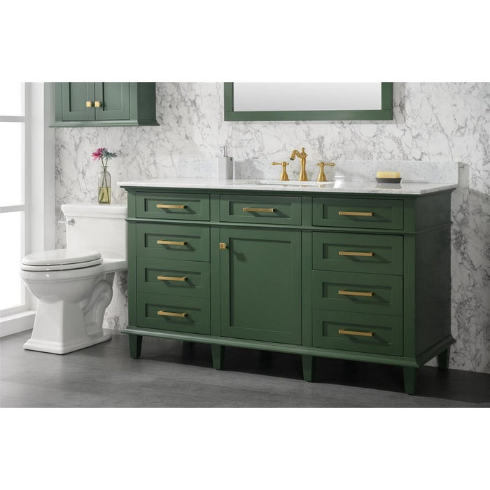 Legion Furniture WLF2260S-VG 60 Inch Vogue Green Finish Single Sink Vanity Cabinet with Carrara White Top - Legion Furniture - Ambient Home