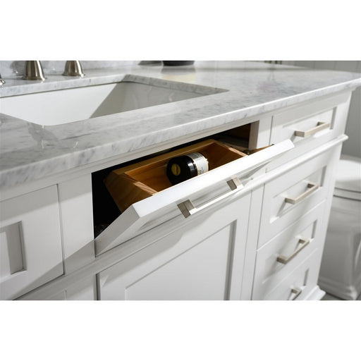 Legion Furniture WLF2260S-W 60 Inch White Finish Single Sink Vanity Cabinet with Carrara White Top - Legion Furniture - Ambient Home