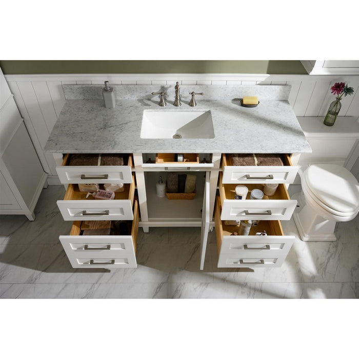 Legion Furniture WLF2260S-W 60 Inch White Finish Single Sink Vanity Cabinet with Carrara White Top - Legion Furniture - Ambient Home