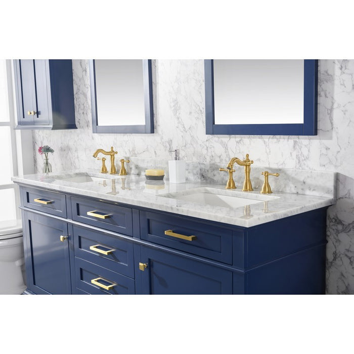 Magic Home 24 in. Modern Bathroom Vanity Storage Freestanding Cabinet with Tip-Out Drawer and Single Top Sink, Blue