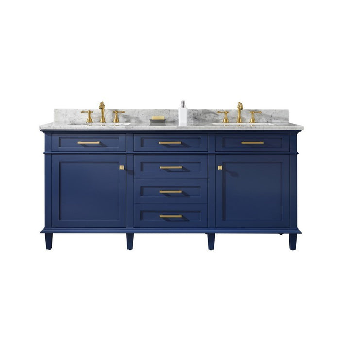 Magic Home 24 in. Modern Bathroom Vanity Storage Freestanding Cabinet with Tip-Out Drawer and Single Top Sink, Blue