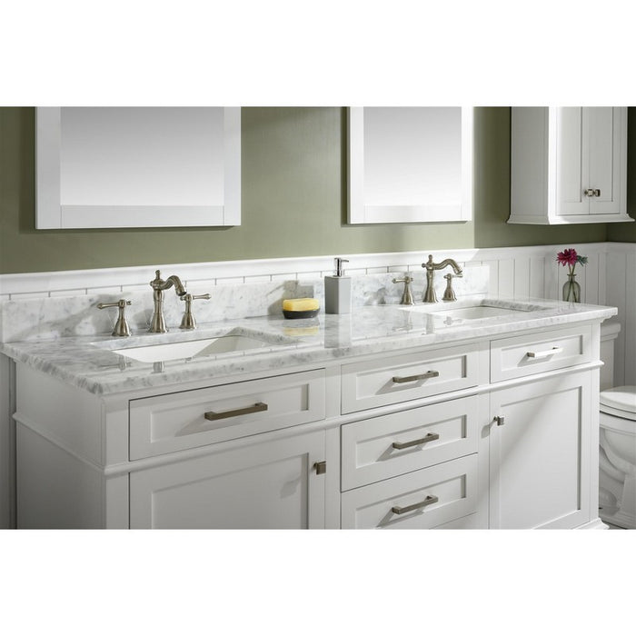 Legion Furniture WLF2272-W 72 Inch White Double Single Sink Vanity Cabinet with Carrara White Top - Legion Furniture - Ambient Home