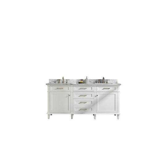 Legion Furniture WLF2272-W 72 Inch White Double Single Sink Vanity Cabinet with Carrara White Top - Legion Furniture - Ambient Home