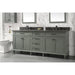 Legion Furniture WLF2280-PG 80 Inch Pewter Green Double Single Sink Vanity Cabinet with Blue Lime Stone Quartz Top - Legion Furniture - Ambient Home