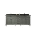 Legion Furniture WLF2280-PG 80 Inch Pewter Green Double Single Sink Vanity Cabinet with Blue Lime Stone Quartz Top - Legion Furniture - Ambient Home