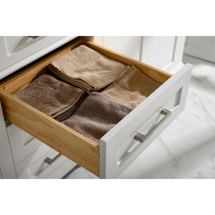 BELANDRE Cabinet 80 cm, 2 drawers with white ceramic wash-basin, Oak