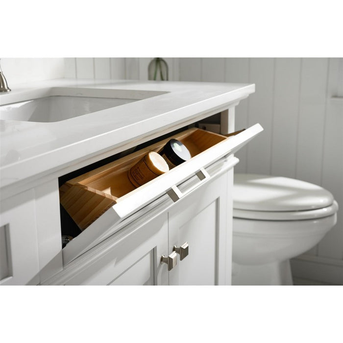 Legion Furniture WLF2280-W 80 Inch White Double Single Sink Vanity Cabinet with Carrara White Quartz Top - Legion Furniture - Ambient Home