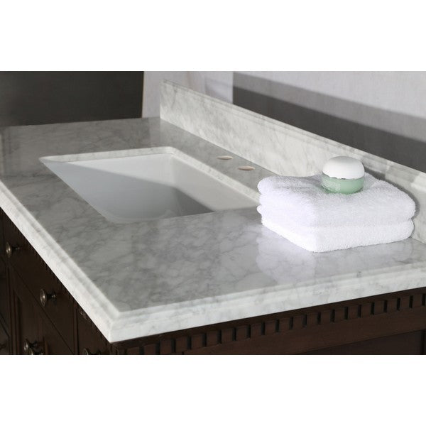 Legion Furniture WLF6036-36" 37 Inch Antique Coffee Vanity with Carrara White Top and Matching Backsplash, No Faucet - Legion Furniture - Ambient Home