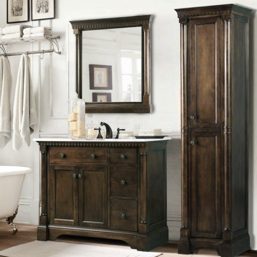 Legion Furniture WLF6036-36" 37 Inch Antique Coffee Vanity with Carrara White Top and Matching Backsplash, No Faucet - Legion Furniture - Ambient Home