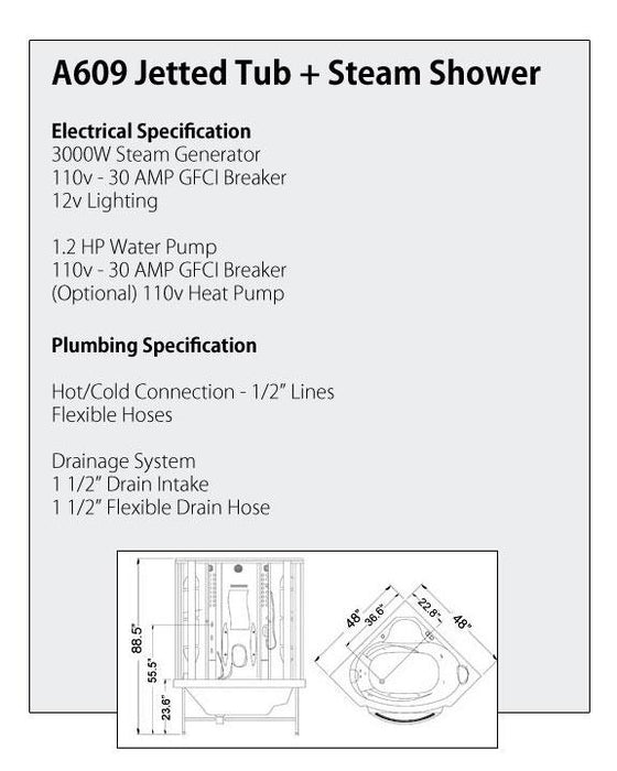 Mesa Steam Shower WS-609P