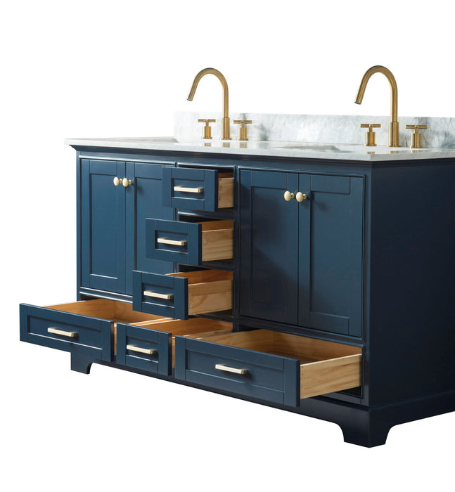 Legion Furniture WS3360-B 60 Inch Solid Wood Sink Vanity Without Faucet in Blue - Legion Furniture - Ambient Home