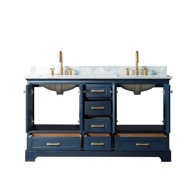 Legion Furniture WS3360-B 60 Inch Solid Wood Sink Vanity Without Faucet in Blue - Legion Furniture - Ambient Home