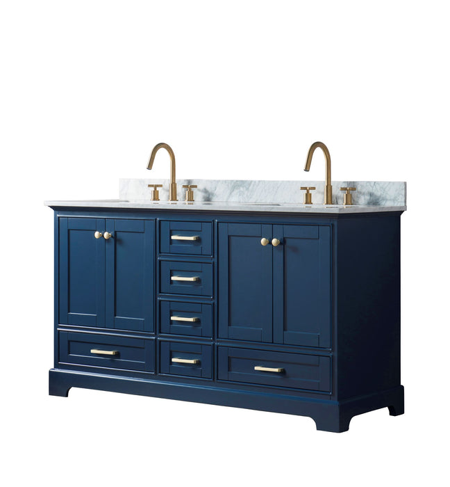 Legion Furniture WS3360-B 60 Inch Solid Wood Sink Vanity Without Faucet in Blue - Legion Furniture - Ambient Home