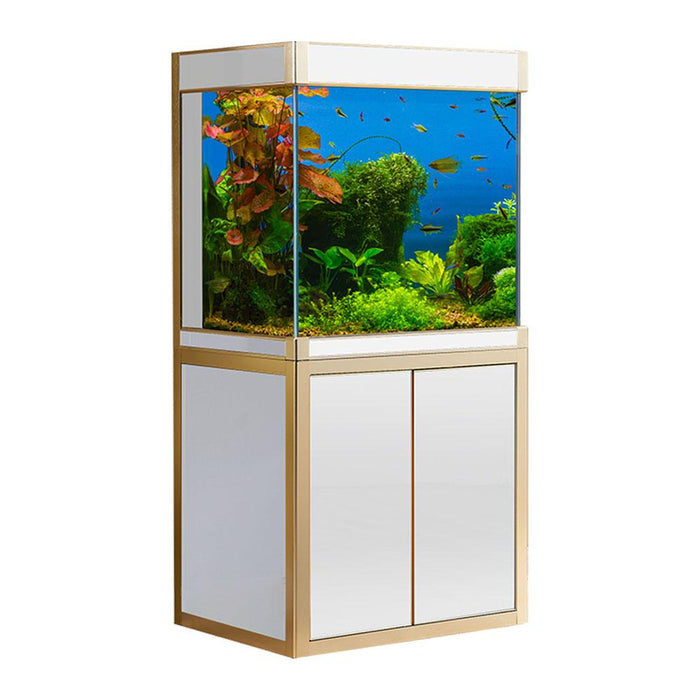 Aqua Dream 100 Gallon Tempered Glass Aquarium White and Gold [AD-1060-WT] - Aquadream - Ambient Home