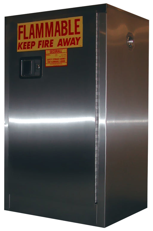 Securall  A105-SS Stainless Steel Flammable Storage Cabinet - 12 Gal. Storage Capacity - Securall - Ambient Home