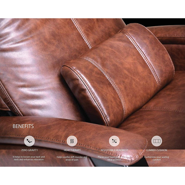 Svago ZGR Plus Cognac/ Black Wood Zero Gravity Recliner (SV395-86-BL) - Svago - Ambient Home
