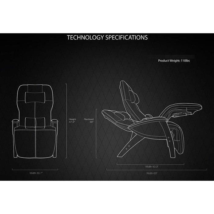 Svago ZGR Plus Snowfall White/ Black Wood Zero Gravity Recliner (SV395-32-BL) - Svago - Ambient Home