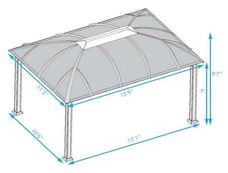 Paragon Outdoor Cambridge GZ3DXL 12' x 16' Hard Top Gazebo with Twin Layer Aluminum Roof, Rust-Free Materials and Wind Escapment - Paragon Outdoor - Ambient Home