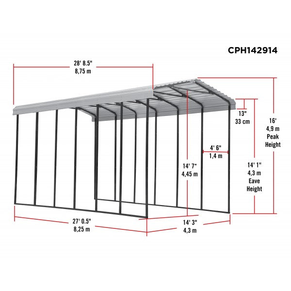 Arrow 14x29x14 DIY RV Carport Kit - Arrow - Ambient Home