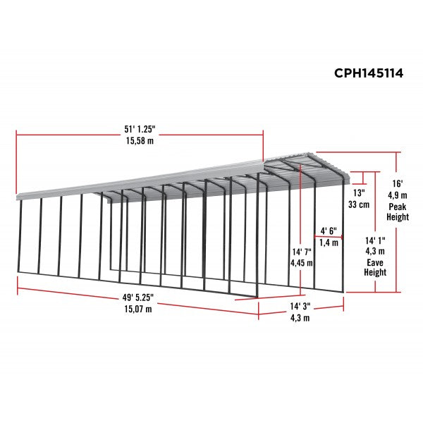 Arrow 14x51x14 DIY RV Carport Kit - Arrow - Ambient Home