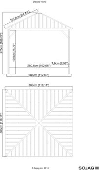 Sojag Gazebo 10 x 12 ft. Dakota No.53 Gazebo Steel Roof, Dark Brown - Sojag Gazebo - Ambient Home