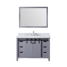 Lexora Marsyas 48" - Dark Grey Single Bathroom Vanity (Options: White Carrara Marble Top, White Square Sink and 44" Mirror w/ Faucet) - Lexora - Ambient Home
