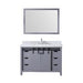 Lexora Marsyas 48" - Dark Grey Single Bathroom Vanity (Options: White Carrara Marble Top, White Square Sink and 44" Mirror w/ Faucet) - Lexora - Ambient Home