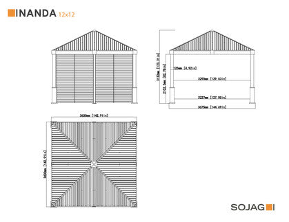 Sojag Gazebo Nanda Gazebo 12 x 12 ft - Sojag Gazebo - Ambient Home