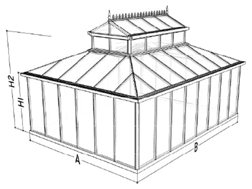 Exaco Janssens Cathedral Victorian Orangerie Greenhouse with Large Cupola - Exaco - Ambient Home