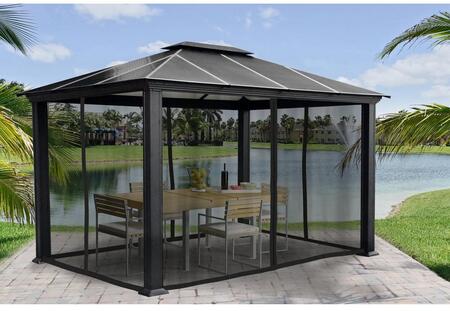 Paragon Outdoor Santa Monica GZ3K 11' x 13' Hard Top Gazebo with Mosquito Netting - Paragon Outdoor - Ambient Home