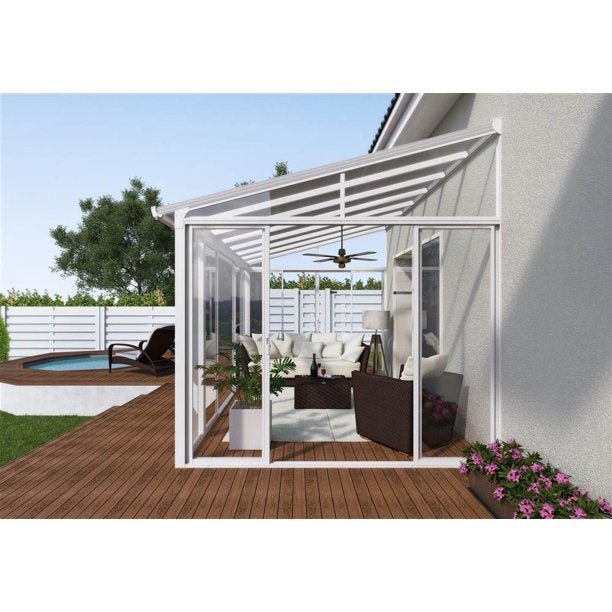 Palram - Canopia | SanRemo 10' x 18' Patio Enclosure - White with Screen Doors (6) HG9067 - Palram - Ambient Home